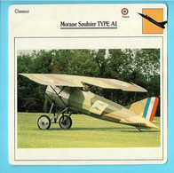 FICHE AVION----chasseur---FRANCE---MORANE SAULNIER TYPE A1--voir 2 Scans - Vliegtuigen