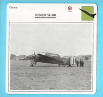 FICHE AVION----chasseur---FRANCE---SUD-EST SE-100---voir 2 Scans - Vliegtuigen