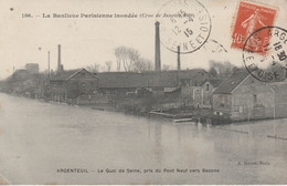 Delcampe - 95 - ARGENTEUIL - Crue De Janvier 1910 -  Le Quai De Seine, Pris Du Pont Neuf Vers Bezons - Argenteuil