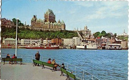 CP Québec (canada) "la Cité De Québec Vous Souhaite La Bienvenue" Fleuve Bateaux Château - Cartes Modernes