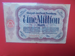 Duisburg 1 Million 1923 Circuler - Collections