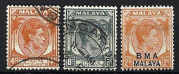 MALACCA 1937-...: Lot D' Obl. CAD - Malacca