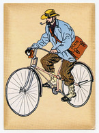 Métier. Poste Et Facteur Rural En Costume D'époque à Bicyclette  (1895 ) - Poste & Facteurs