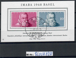 Schweiz Block 13 IMABA 1948 In Basel Sauber Mit Sonderstempel - Bloques & Hojas