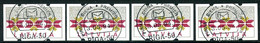 LATVIA 1994 ATM Labels (4)  Used.  Michel 1 - Letonia