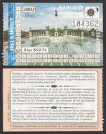 Combined Metro Tramway Bus Train BUDAPEST HUNGARY Ticket Transport / TOURIST - DAY Ticket 2002 Hologram Holography - Europa