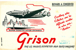 BU 2212 /   BUVARD-   GRISON   -   AVION- SUPER CONSTELLATION  LOCKHEED   (21,00 Cm X 13,50 Cm ) - Produits Ménagers