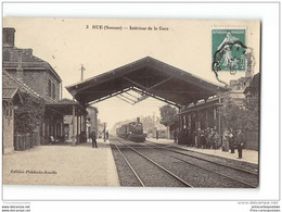 CPA 80 Rue La Gare Et Le Train - Rue