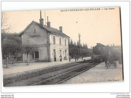 CPA 87 Saint Germain Les Belles La Gare Et Le Train - Saint Germain Les Belles
