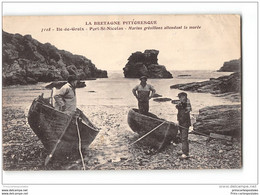 CPA 56 Ile De Groix Port St Nicolas Marins Gresillon Attendant La Marée - Groix