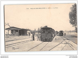 CPA 41 Neung Sur Beuvron La Gare Et Le Train Tramway Ligne De Blois Vienne à Lomotte Beuvron - Neung Sur Beuvron