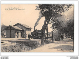 CPA 81 Alban La Gare Le Train Tramway Ligne D' Albi Alban - Alban