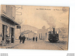 CPA 07 Les Vans La Gare Et Le Train Tramway - Les Vans