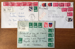 France Lot De 3 Lettres, Marianne De Béquet + Compléments, Lettres Recommandées - (C1623) - 1961-....