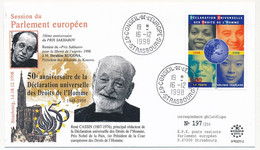 Env Affr 3,40F Droits De L'Homme - Cad Conseil De L'Europe Strasbourg 16/12/1998 - René Cassin - Lettres & Documents