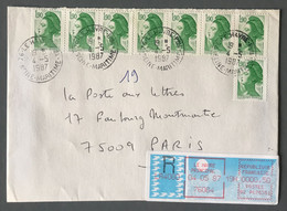 France N°2219 (x8) + Complément LISA Sur Enveloppe 4.5.1987 - (C1626) - 1961-....