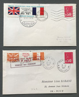 France 2 Enveloppes Avec N°1664 - SPECIAL COURRIER MAIL FROM UK 1971 - (C1674) - 1961-....