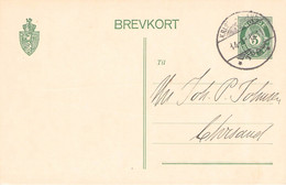 NORWAY - BREVKORT 5 ÖRE 1911 CHRISTIANSAND //G161 - Interi Postali