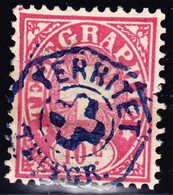 1881 10 C Mit Blauem Stempel Territet - Telégrafo