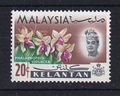 Malaya - Kelantan: 1965   Flowers    SG109    20c   MH - Kelantan