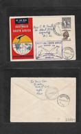 Airmails - World. 1952 (Sept) Australia - South Africa. First Flight. Fkd Illust Env + Cachet. - Other & Unclassified