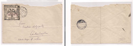 Albania. 1914 (28 March) Korce - Constantinople, Turkey. Envelope Circulated With Provisional "50 Para 50" Ovptd Issue T - Albania