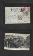 Algeria. 1904 (13 Jan) Constantine - Belgium, Verviers (17 Jan) Fkd View Card, Taxed + Arrival Postage Dues (x) Tied Cds - Algerien (1962-...)