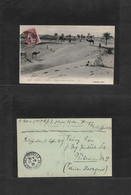 Algeria. 1925 (11 Sept) Philippeville - Czechoslovakia, Pribam. Ovptd Semeuse Sahara Vieww Fkd Ppc + Dest. - Algerien (1962-...)