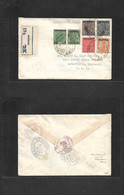 Burma. 1938 (16 July) Rangoon - USA, Ky, Louisville (13 Aug) First Provisional Issue Of The Crown Colony. Registered Mul - Burma (...-1947)