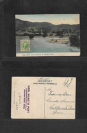 D.W.I.. C. 1911-12. GPO - Spain, Castellon De La Plana. Fkd View Sugar Estate Card, Concentric Rings Cancel, Addressed T - Antillas Holandesas