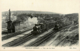 Chateau Thierry * Vue Sur La Gare * Arrivée Train Locomotive Machine * Ligne Chemin De Fer Aisne - Chateau Thierry