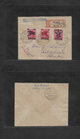 Germany - Danzig. 1920 (28 Oct) Heubude - Sweden, Eskilbunna Via Berlin. Registered Airmail Ovptd Issue Multifkd Envelop - Otros & Sin Clasificación