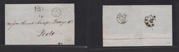 Gibraltar. 1864 (10 Oct) LAST DAY Of Recorded Use With B Code. GPO - Porto, Portugal (16 Oct)  Via BPO In Black Letter B - Gibraltar