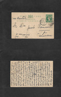 Gibraltar. 1898 (15 May) GPO - Tetuan, Spanish Marruecos. 5c Green Spanish Currency Stat Card In Jewish Language. Via Ce - Gibraltar