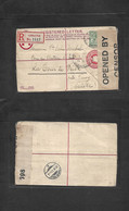 Gibraltar. 1917 (19 June) GPO - Switzerland, Vevey, Tour De Peilz (29 June) Registered Fkd Stationary Envelope + WWI Cen - Gibraltar