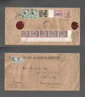 Bc - Kenya. 1937 (7 Jan) KUT Nairobi - USA, KY, Louisville (12 Feb) Reverse Registered Multifkd Envelope Incl Birds / Sw - Otros & Sin Clasificación