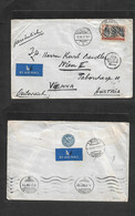 Bc - Nyassaland. 1937 (11 June) Blantyre - Austria, Wien (19 June) Air Single 1sh Stamp Fkd Env Via Athens Revese Cachet - Otros & Sin Clasificación