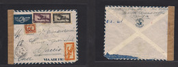 Indochina. 1941 (27 June) French Indochina. Saigon - Ajaccio, Corse. Air Multifkd Envelope Via British Singapore With Ce - Otros - Asia