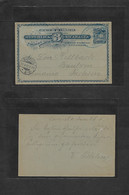 Nicaragua. 1897 (25 May) Corinto - Germany, Sachsen, Bautzen (22 June) 3c Blue Stat Card, Blue Oval Cachet. - Nicaragua