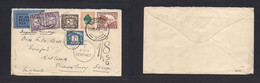 South Africa. 1934 (21 March) Durban - Radhook, Shrewsbury, Salop, England. Air Multifkd Env, Taxed + 4 Postage Dues At  - Otros & Sin Clasificación