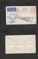 South Africa. 1937 (2 April) Joburg - London, UK (12 Apr) Machine Comercial Fkd 6d Airmail Env + Taxed Aux Mark "120-T"  - Otros & Sin Clasificación