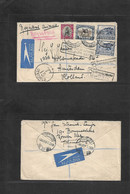 South Africa. 1939 (6 March) Joburg - Netherlands, Amsterdan. Air Registered Multifkd Env, Aux Cachet T-15 + Bilingual " - Otros & Sin Clasificación