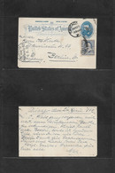 Usa - Stationery. 1892 (25 Apr) Chicago, Ill - Germany, Berlin (6 May) 1c Blue Stat Card + 1c Adtl, Tied Grill Number. F - Otros & Sin Clasificación