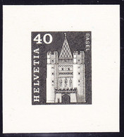 1960 40 Rp Basel, Bauten-Serie, Vorlage Stück, Einzel Abzug Karl Bickel. Rückseitig Gestempelt K. Bickel, Graveur - Other & Unclassified