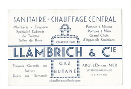 ARGELES SUR MER (66) - LLAMBRICH & CIE - SANITAIRE CHAUFFAGE CENTRAL - CDV - Visitekaartjes