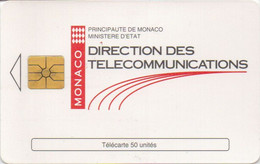 TÉLÉCARTE PHONECARD MONACO DIRECTION DES TELECOMMUNICATIONS 50 UNITÉS  UTILISÉE - Monaco