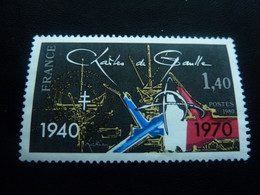 Charles De Gaulle - Appel Du 18 Juin 1940 - 1f.40 - Noir, Gris, Jaune, Bleu Et Rouge - Neuf - Année 1980 - - Unused Stamps
