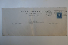 I 14 CUBA  BELLE LETTRE 1939 HABANA  POUR LIMOGES  FRANCE PAR N.Y.C + H SCHINDLER  + AFFRANCHISSEMENT PLAISANT - Covers & Documents