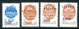 LATVIA 1991 Provisional Surcharges I MNH / **.  Michel 313-16 I - Latvia