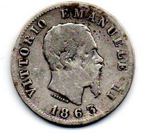 Italie - 1 Lire 1863 M BN - B - 1900-1946 : Vittorio Emanuele III & Umberto II